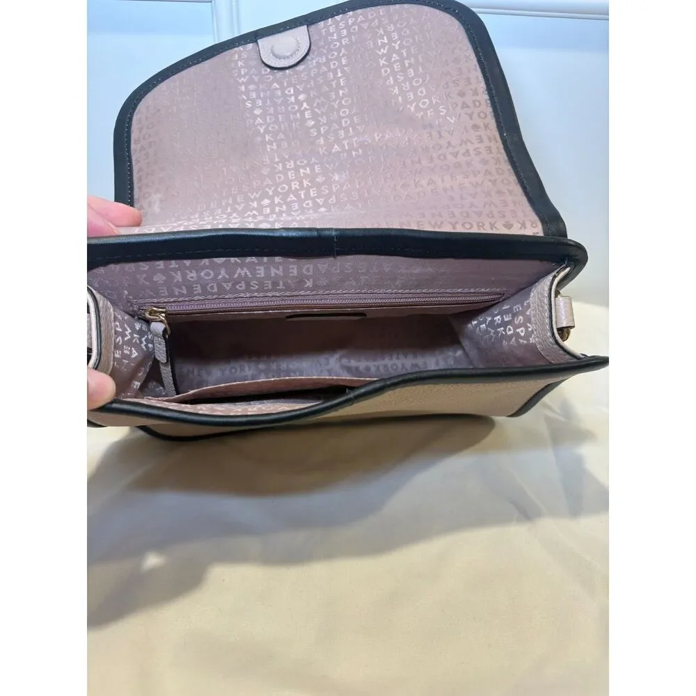 Kate Spade Ivy Ward Place Crossbody WKRU5388 Rose Cloud Leather Black Trim
